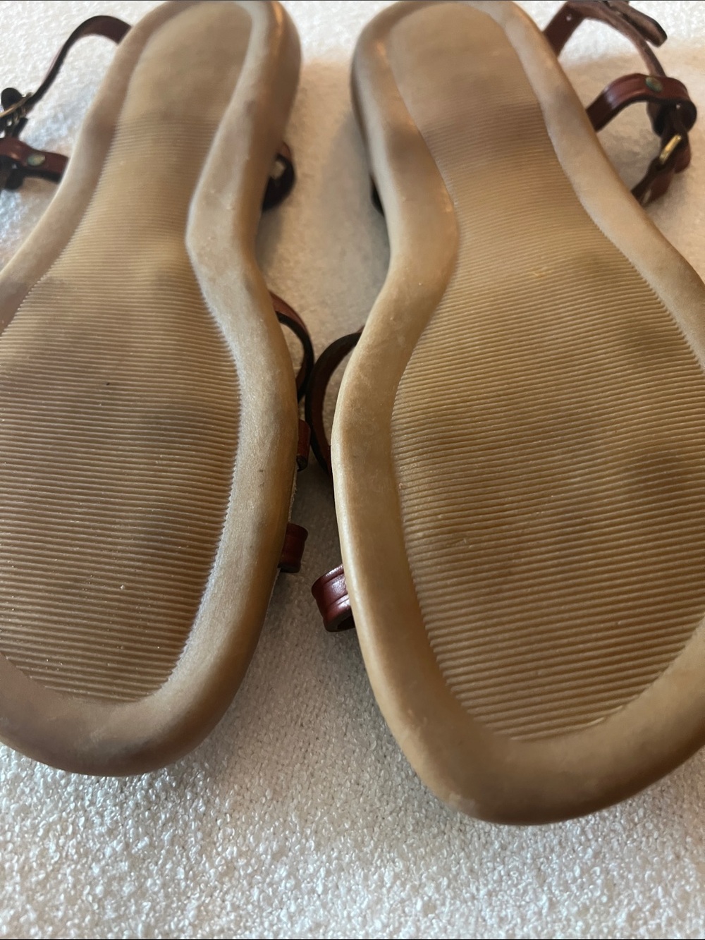 Women's Vintage Italian Strappy Leather Sandals - Brown - Picture 5 of 7